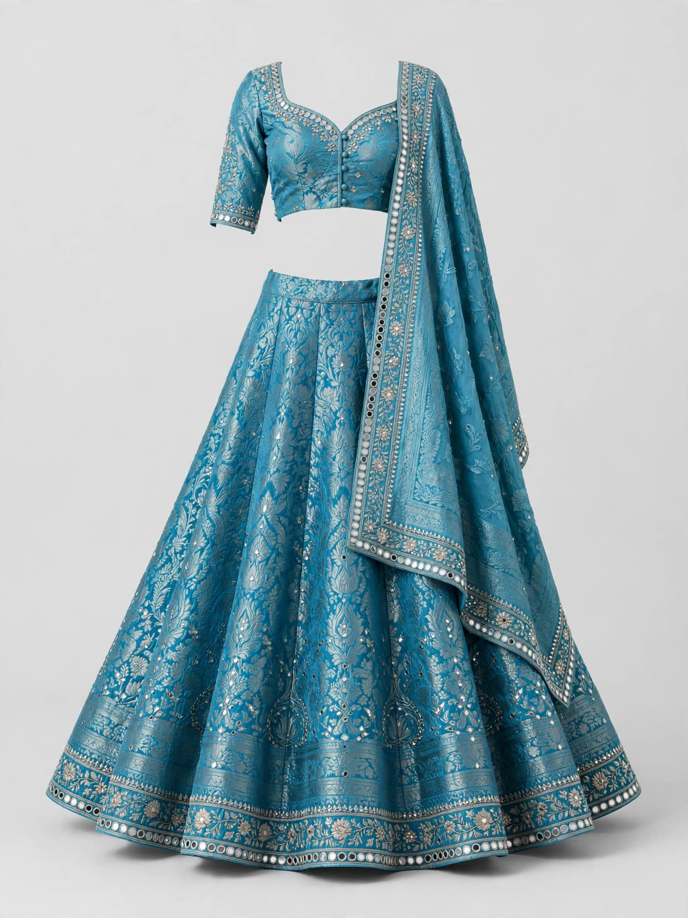 Pristine Marigold Mist Bridal Lehenga