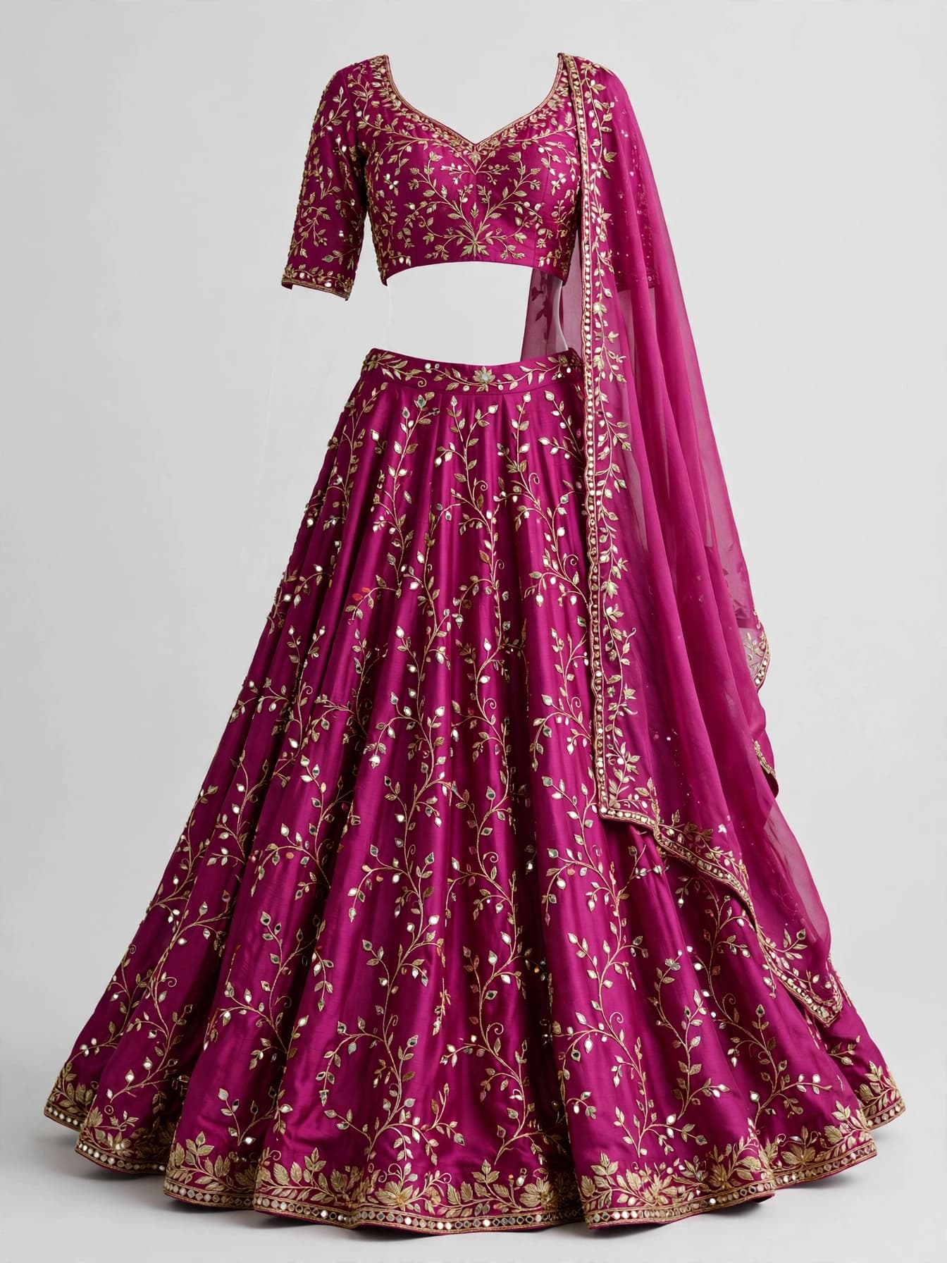 Contemporary Phulkari Fest Bridal Lehenga
