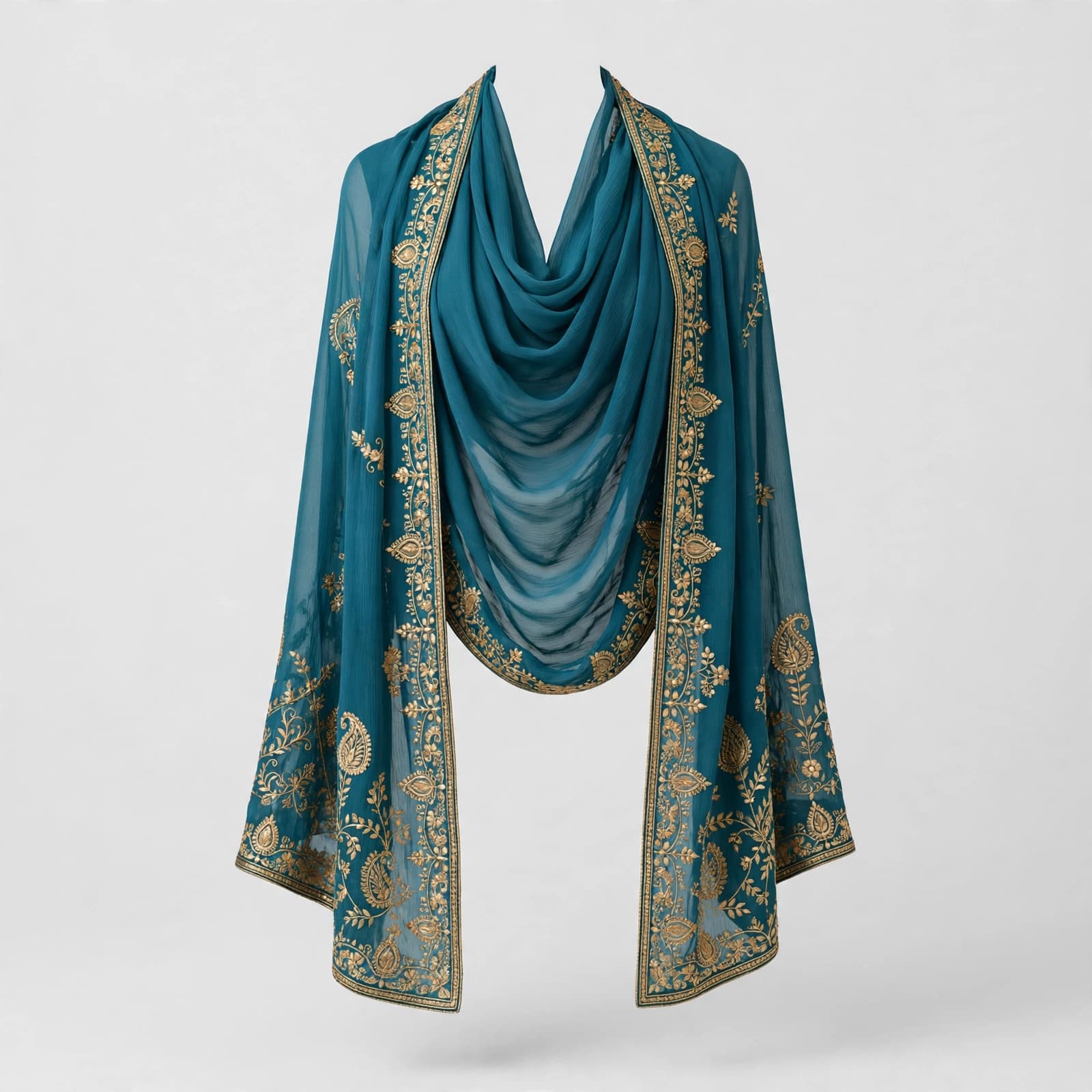 Heritage Zari Paisley Dupatta