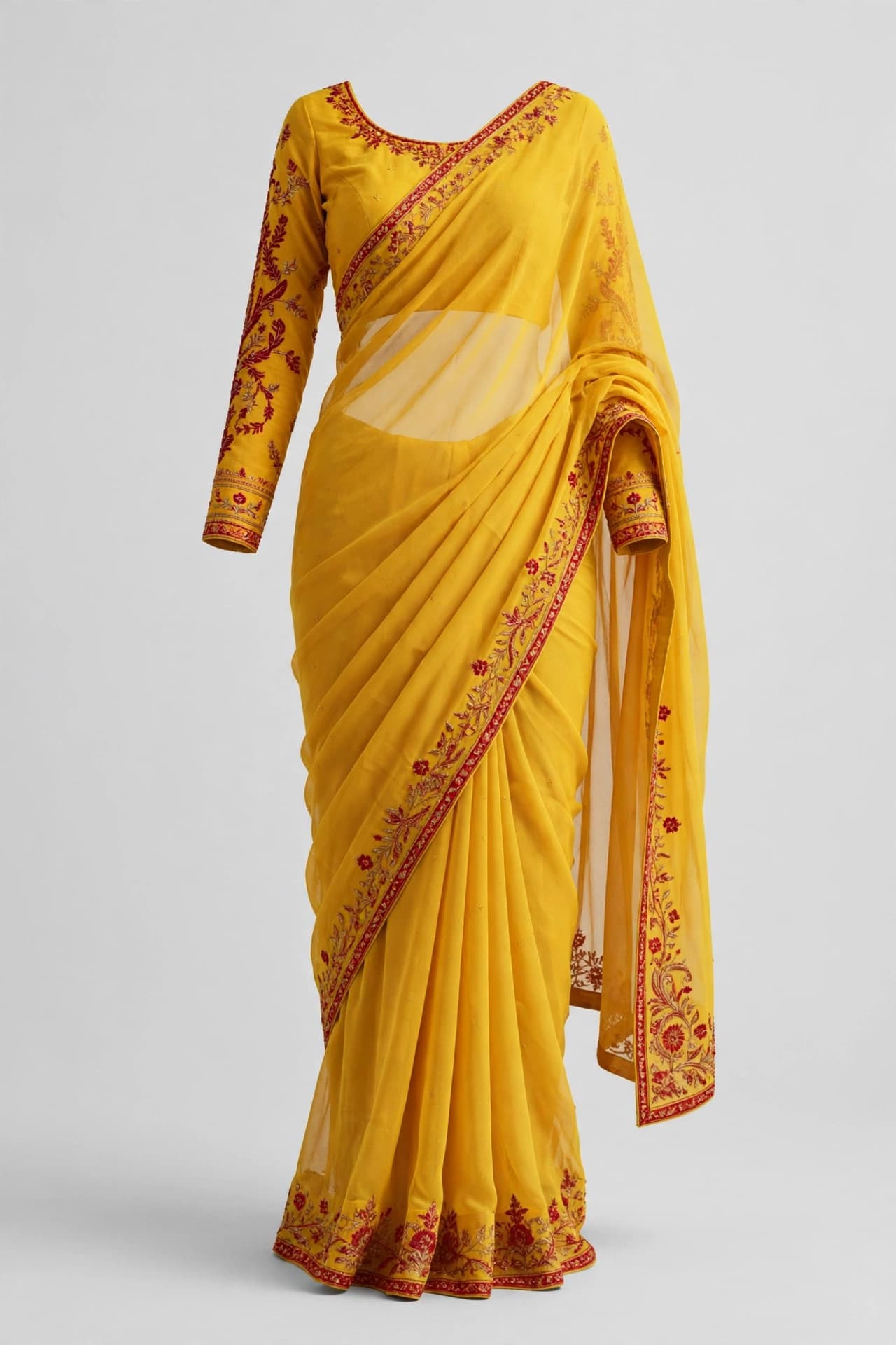 Graceful Resham Bloom Chanderi Saree
