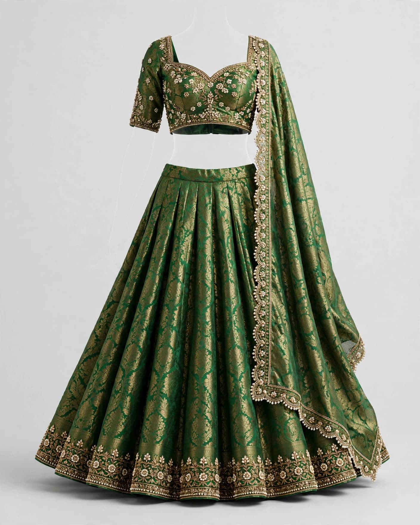 Divine Thread Symphony Crop Top Lehenga