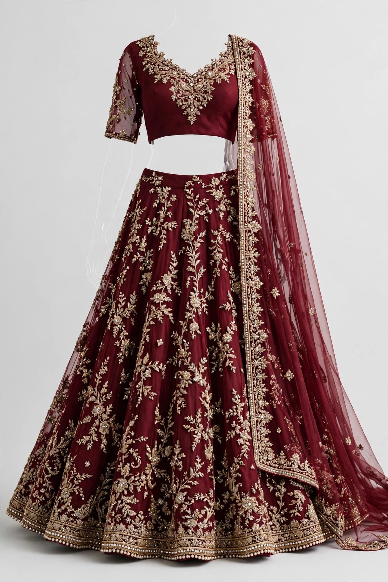 Modern Phulkari Fest Designer Lehenga