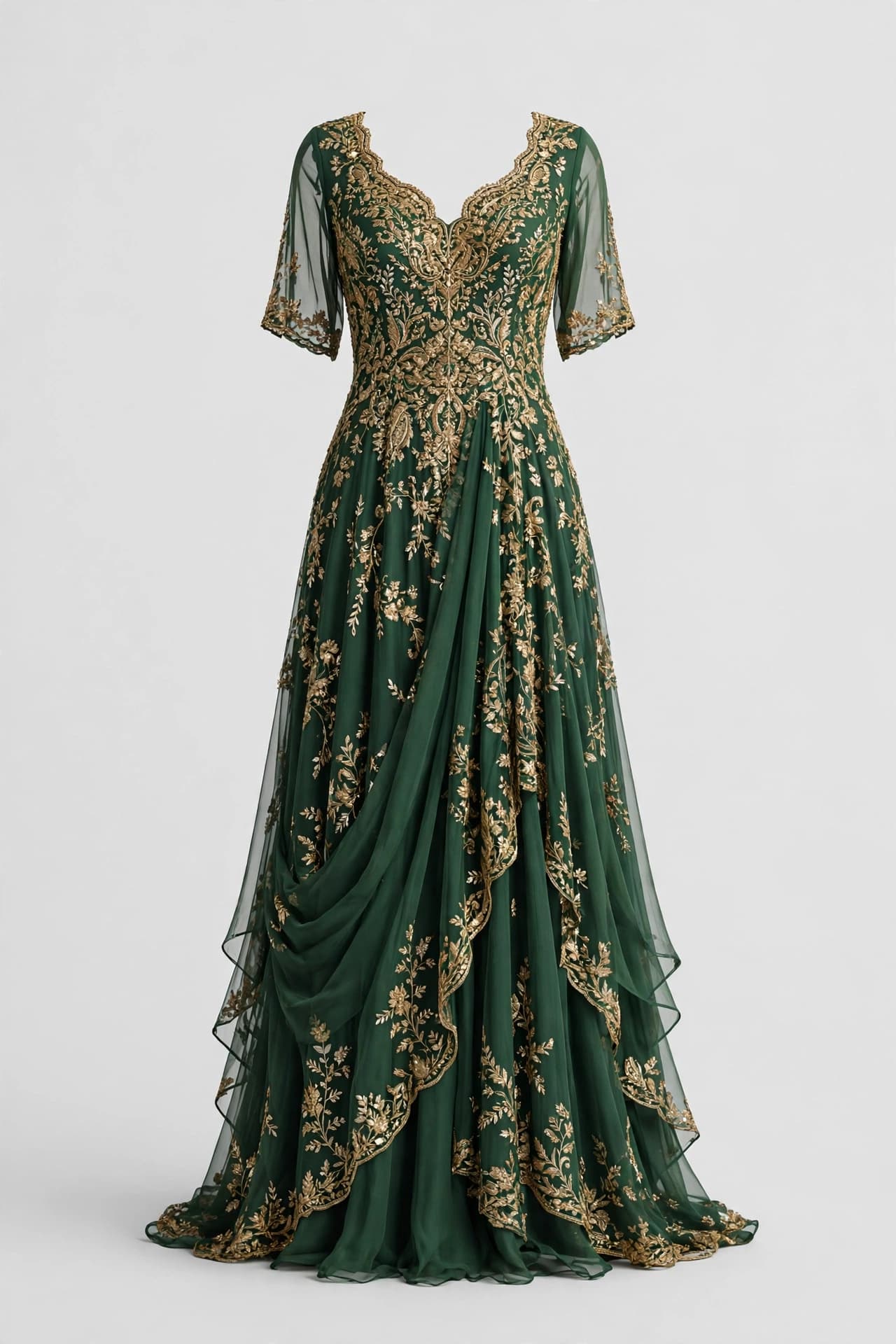 Velvet Resham Bloom Dress