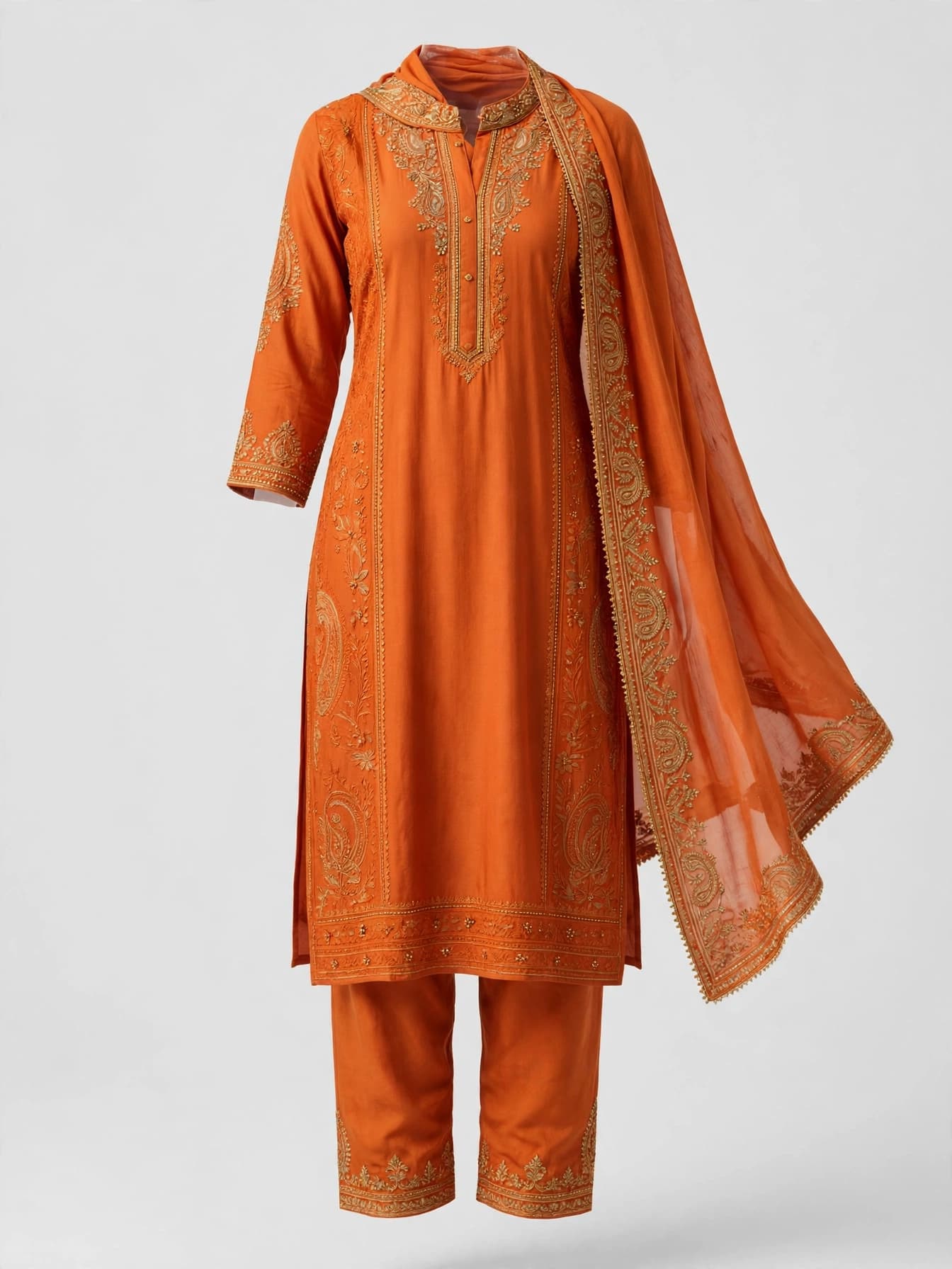 Modern Chikankari Charm Dupatta Set
