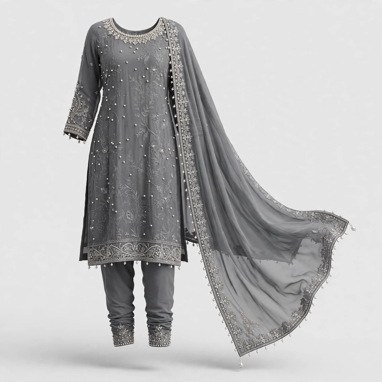 Blissful Resham Bloom Dupatta Set