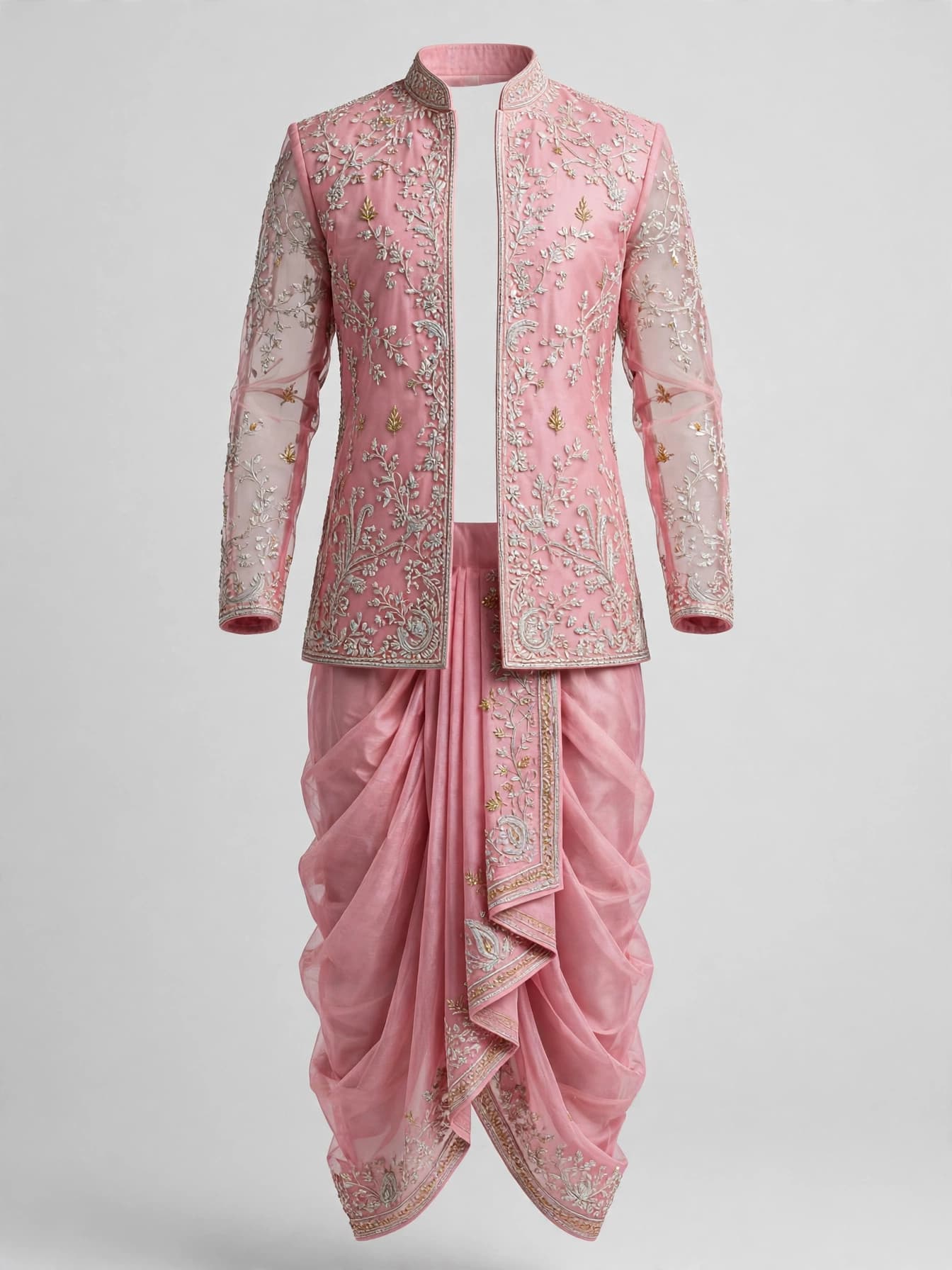 Divine Sequin Vine Dhoti Set