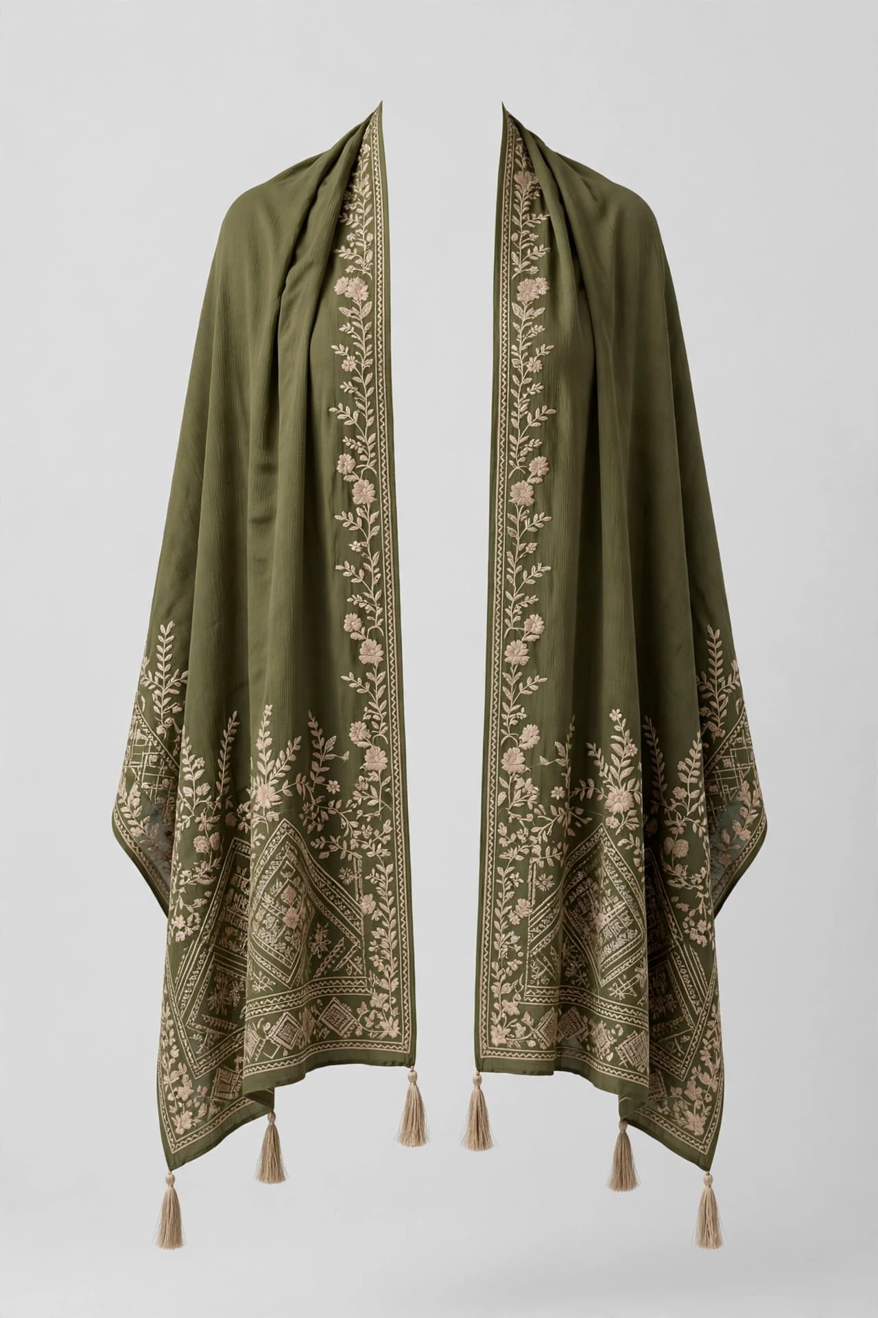 Golden Sequin Vine Dupatta
