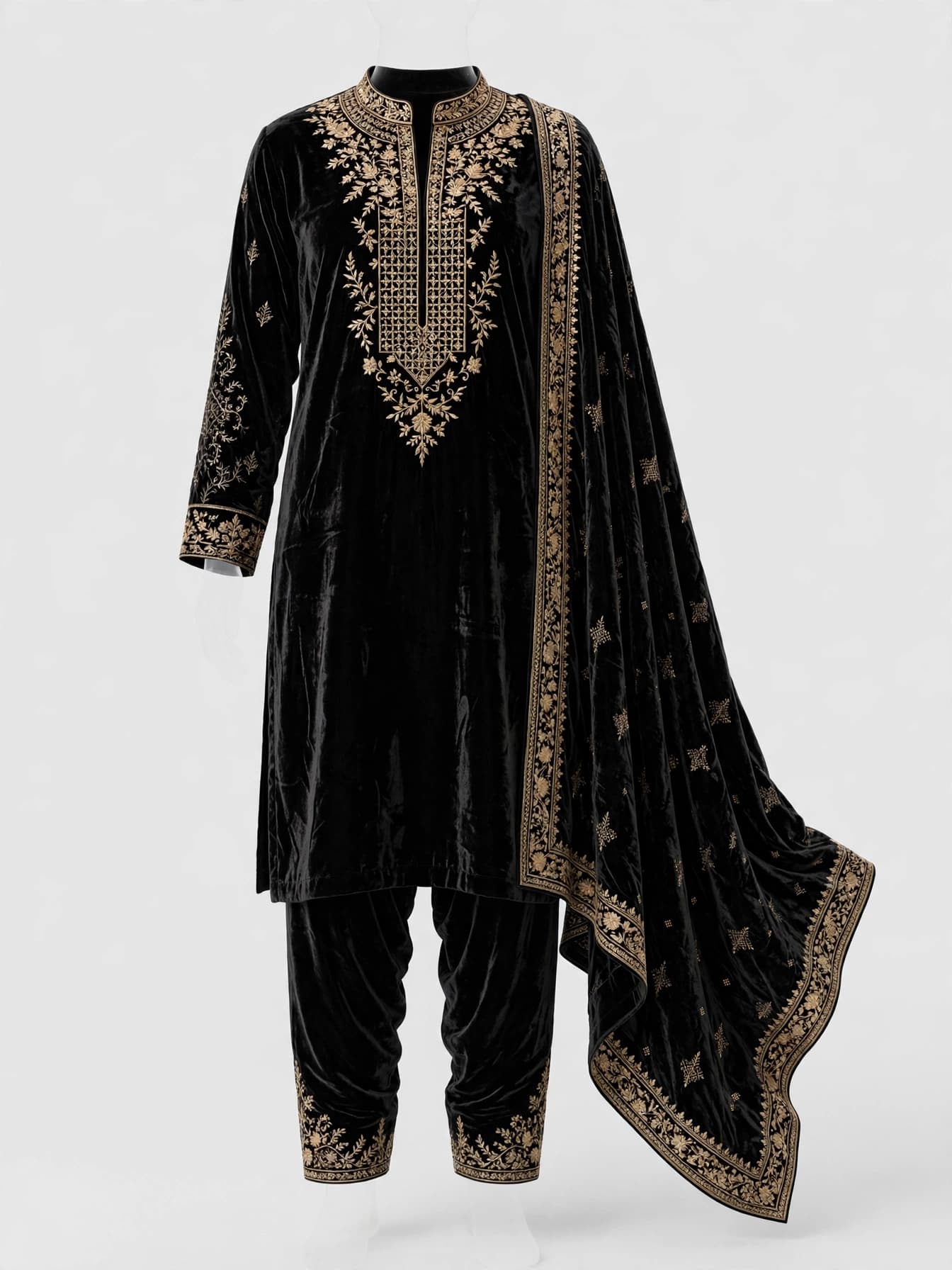 Modern Aari Artistry Embroidered Suit