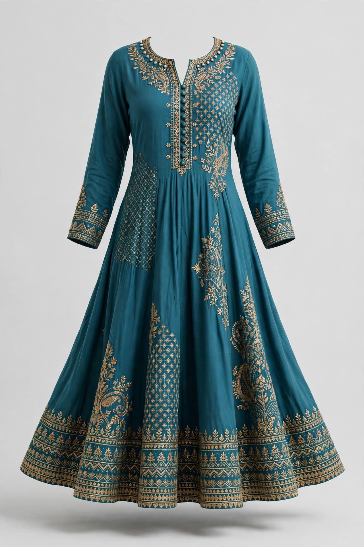 Opulent Sequin Vine Flared Kurti