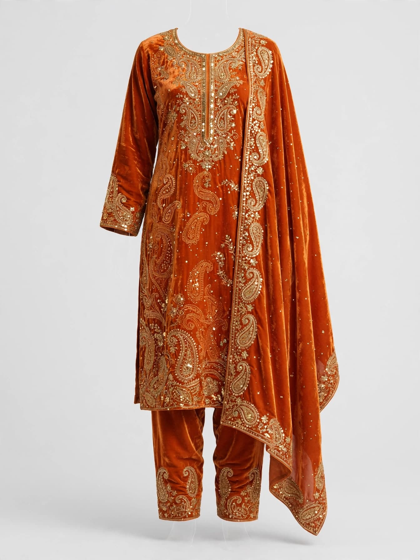 Golden Kalamkari Tale Festive Outfit