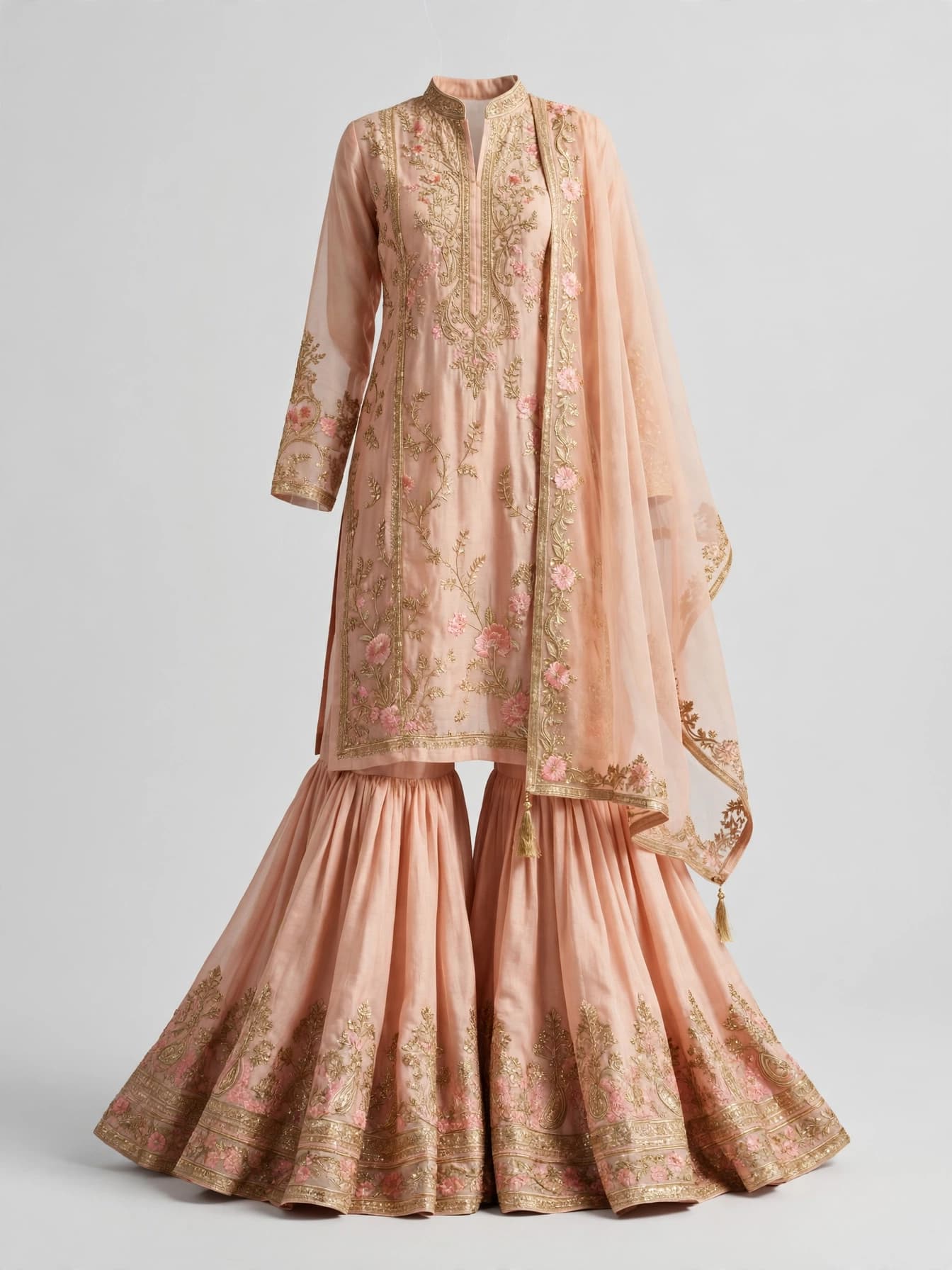 Kaleidoscopic Aabroo Gharara Suit