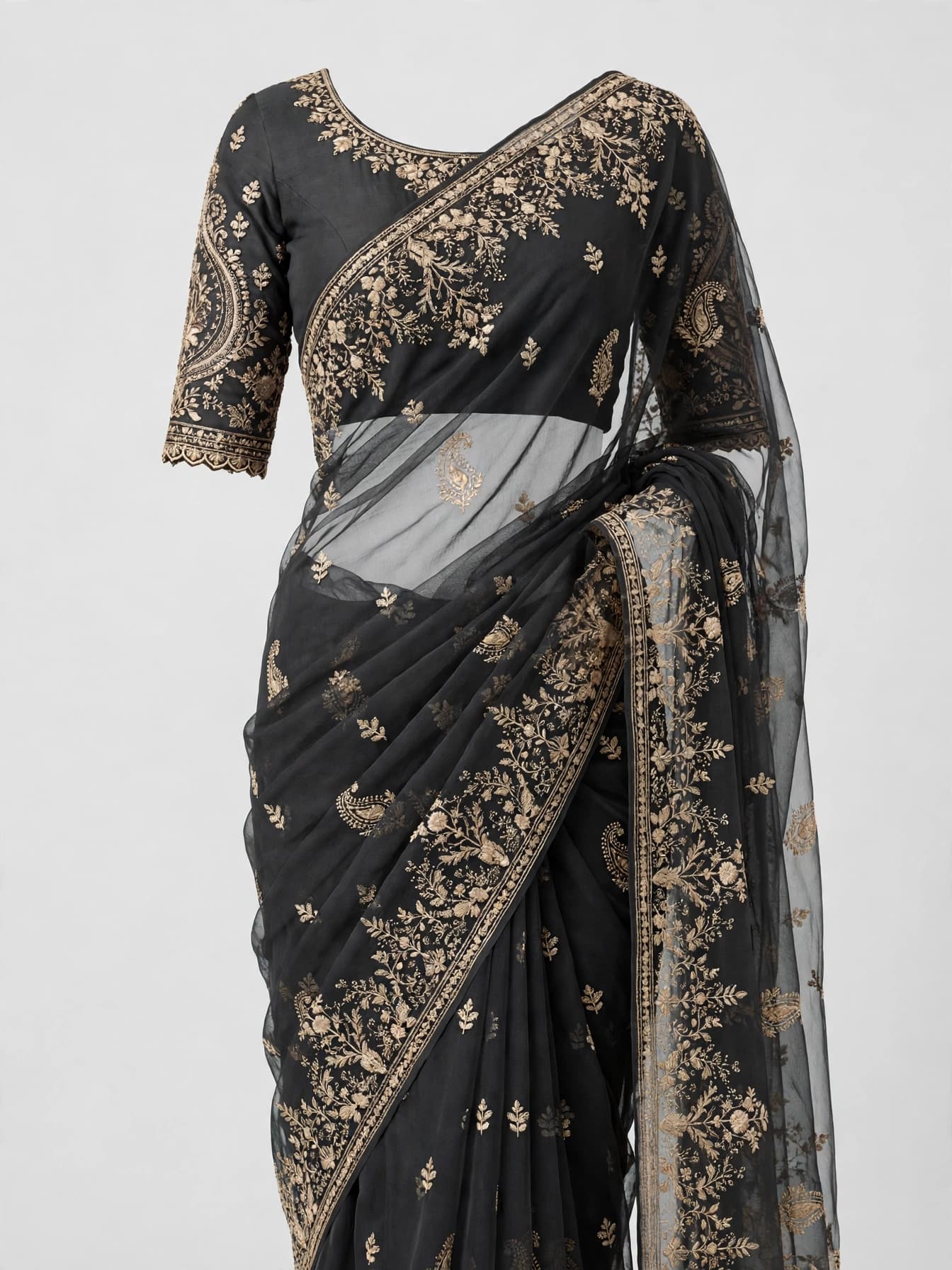 Harmonious Opal Chiffon Sarees