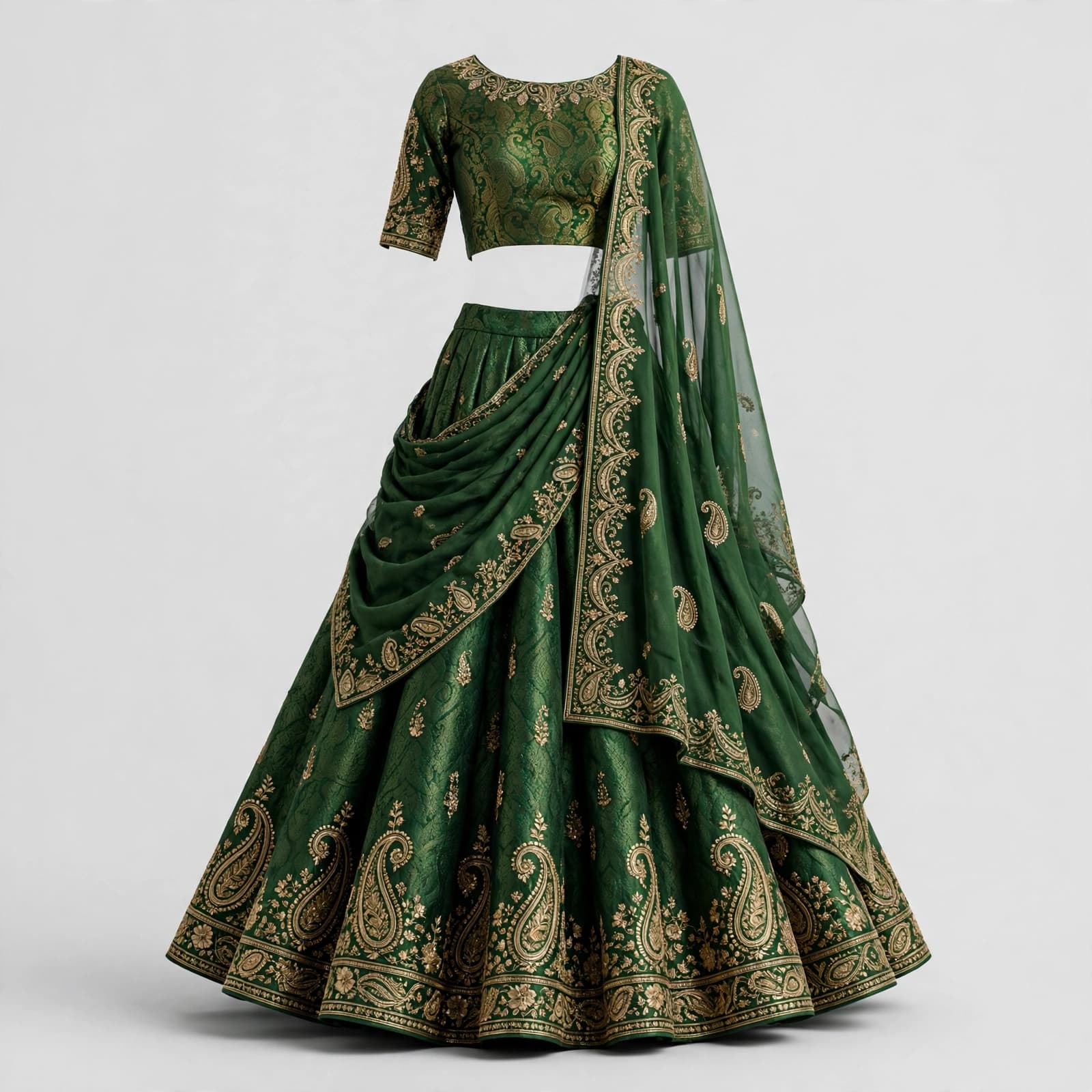 Bewitching Aurora Crop Top Lehengas