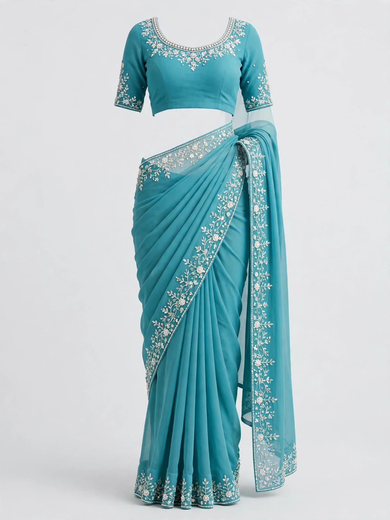 Regal Meadow Georgette Sarees