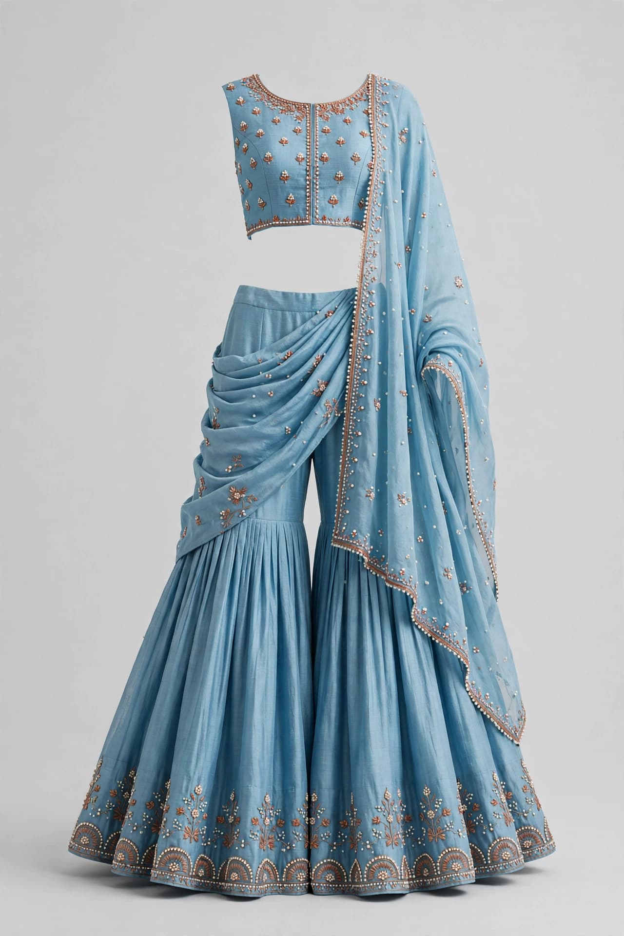 Elegant Opal Sharara Lehengas