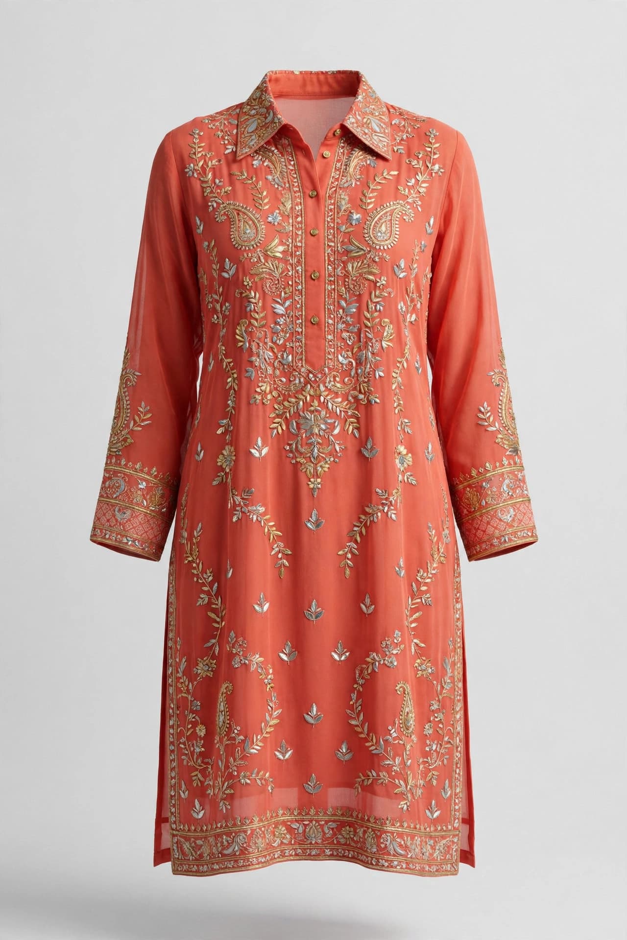Radiant Poetry Shirt Style Kurtis