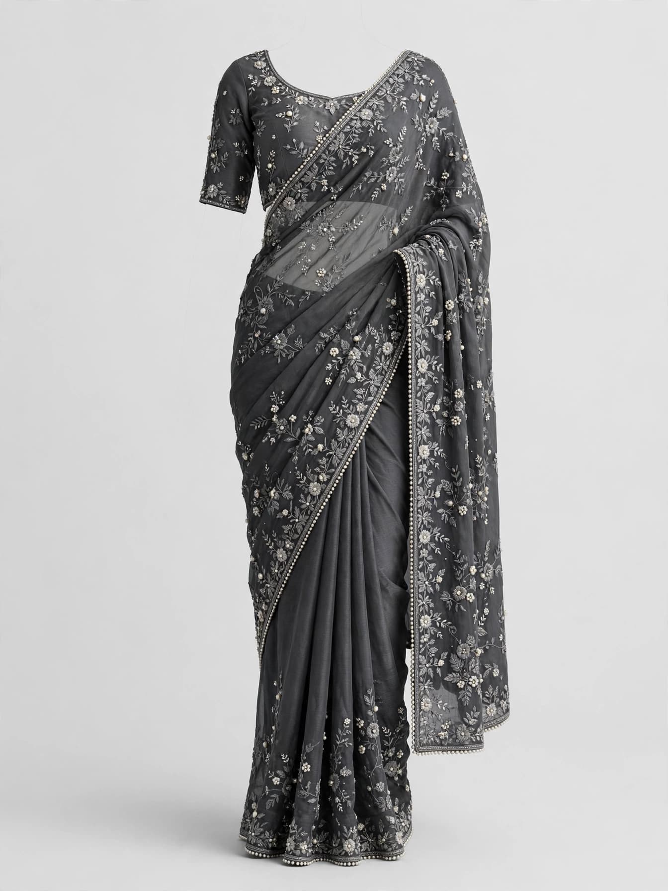 Charming Aari Artistry Georgette Saree