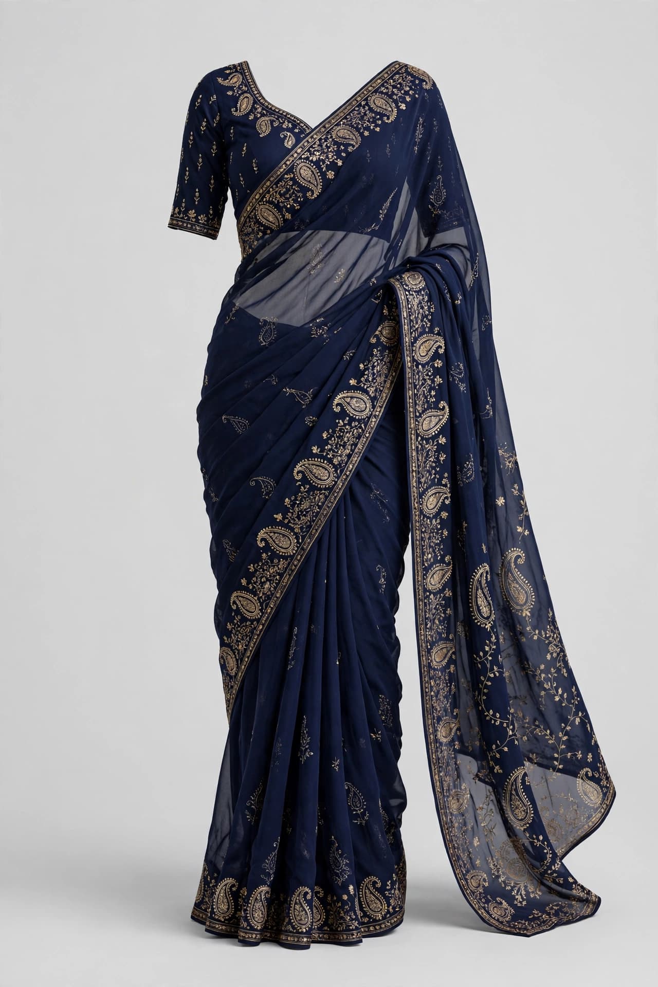 Pristine Chandbali Charm Georgette Saree