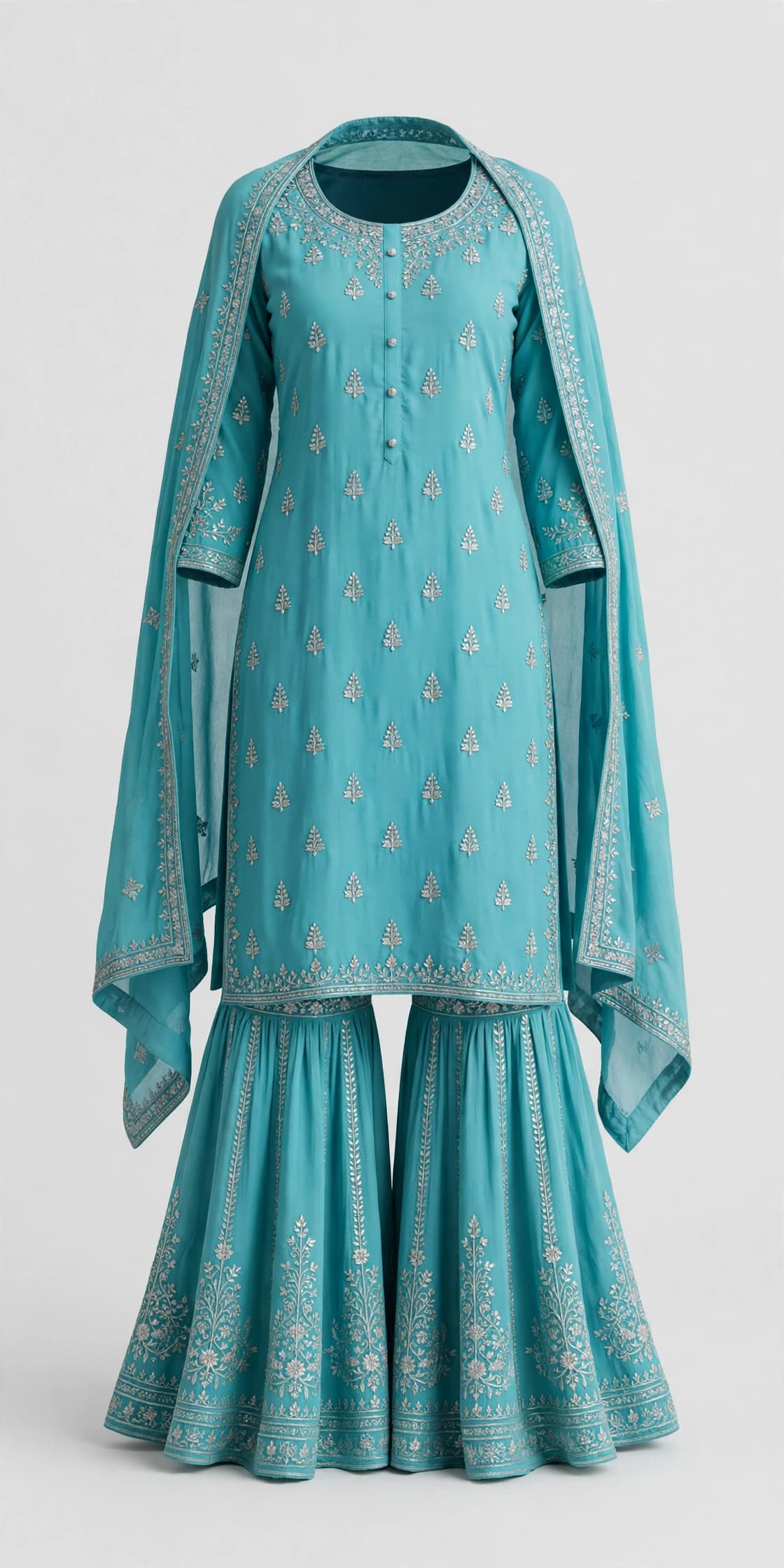 Contemporary Thread Symphony Gharara Suit