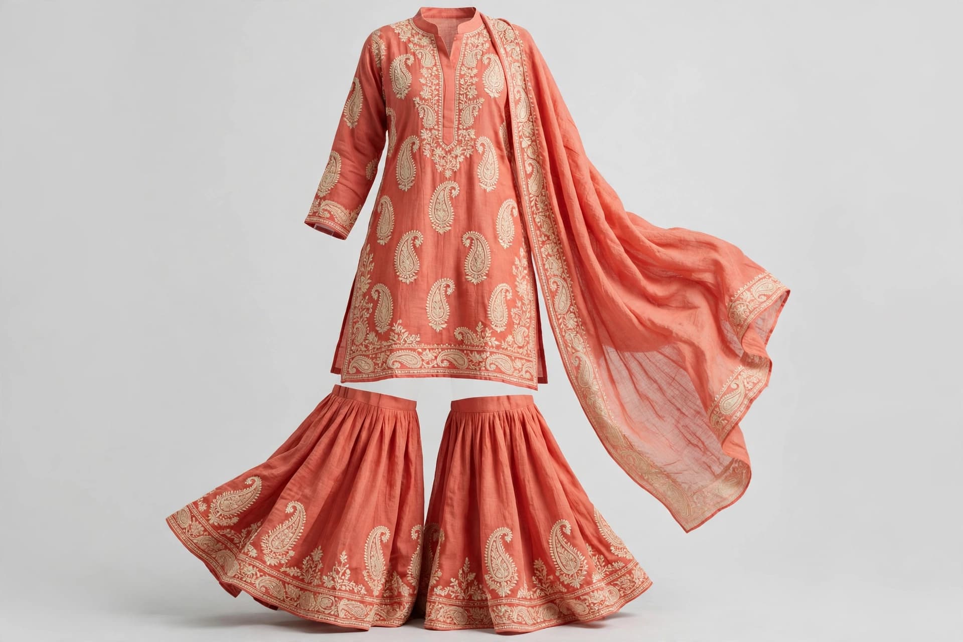 Charming Kantha Craft Gharara Set