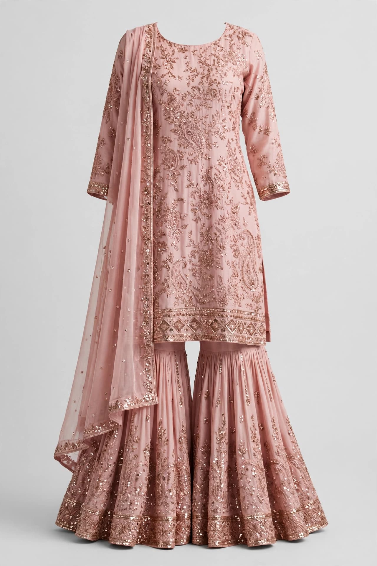 Ivory Resham Bloom Gharara Set