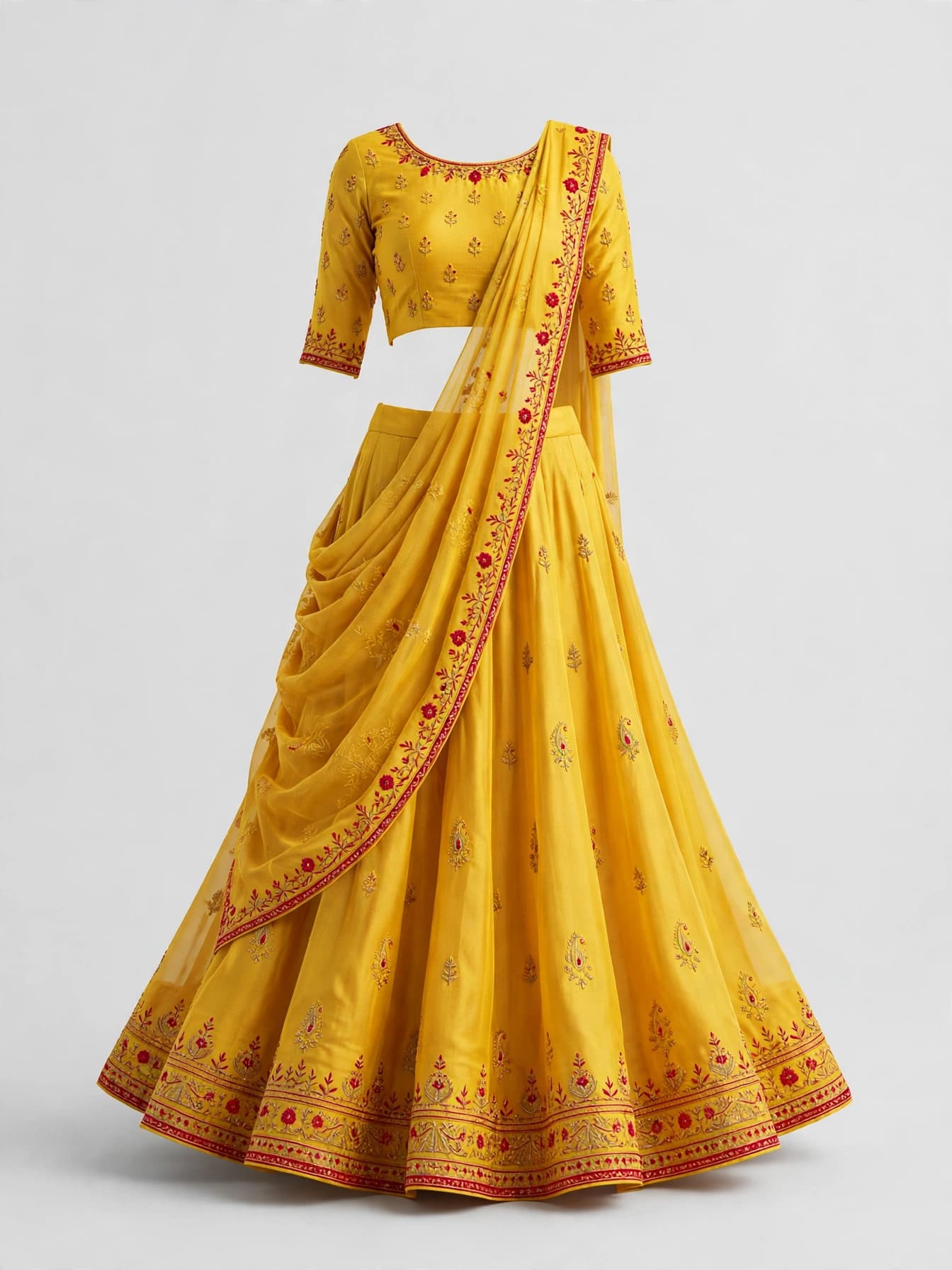 Artisan Resham Bloom Haldi Outfit