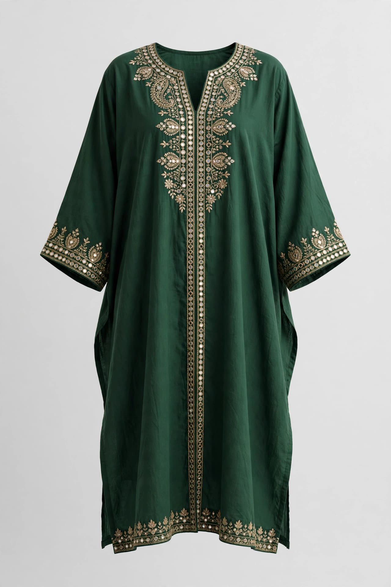 Velvet Resham Bloom Kaftan Kurti