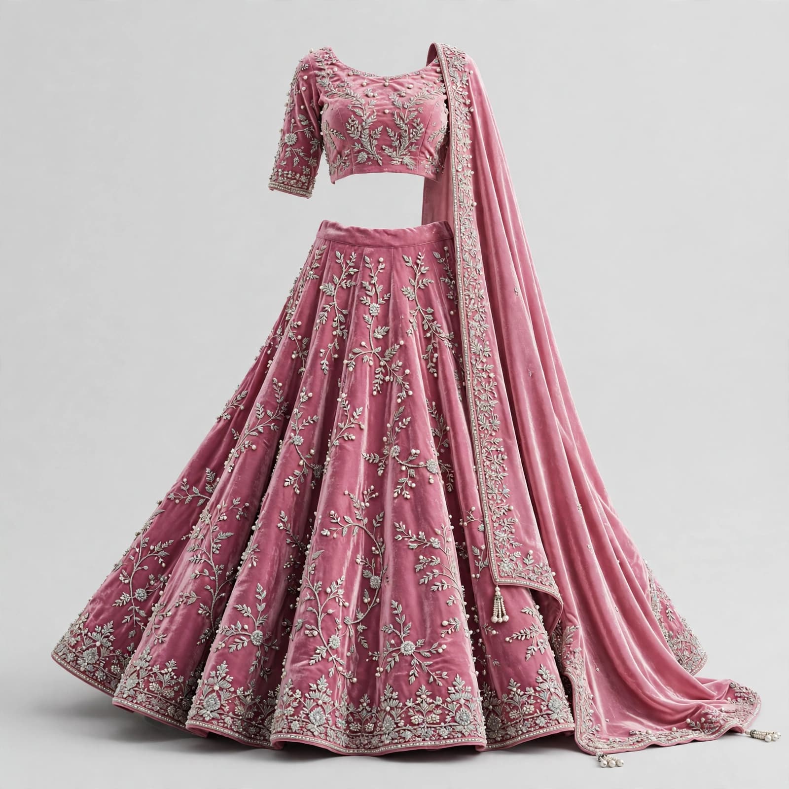 Scarlet Kundan Dream Lehenga