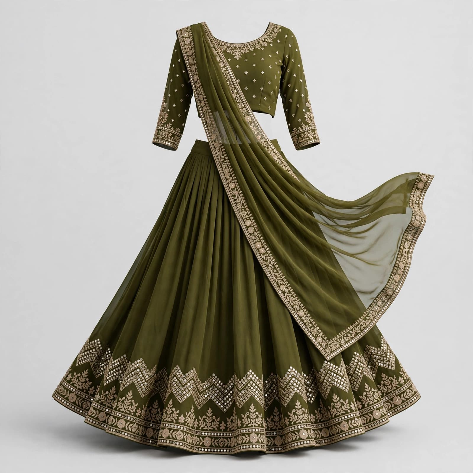 Timeless Kantha Craft Lehenga