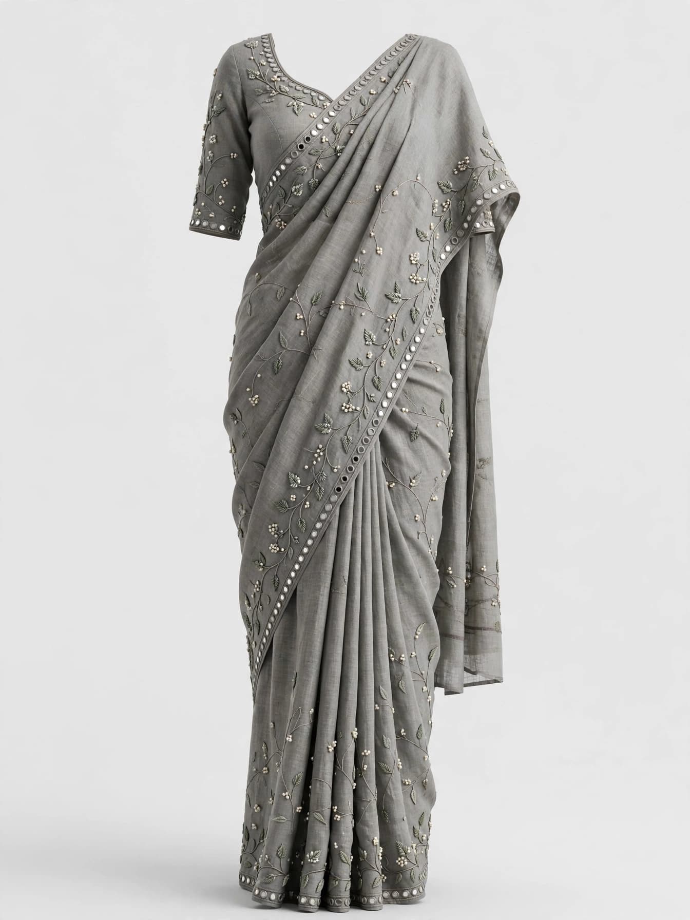 Celestial Gota Glow Linen Saree