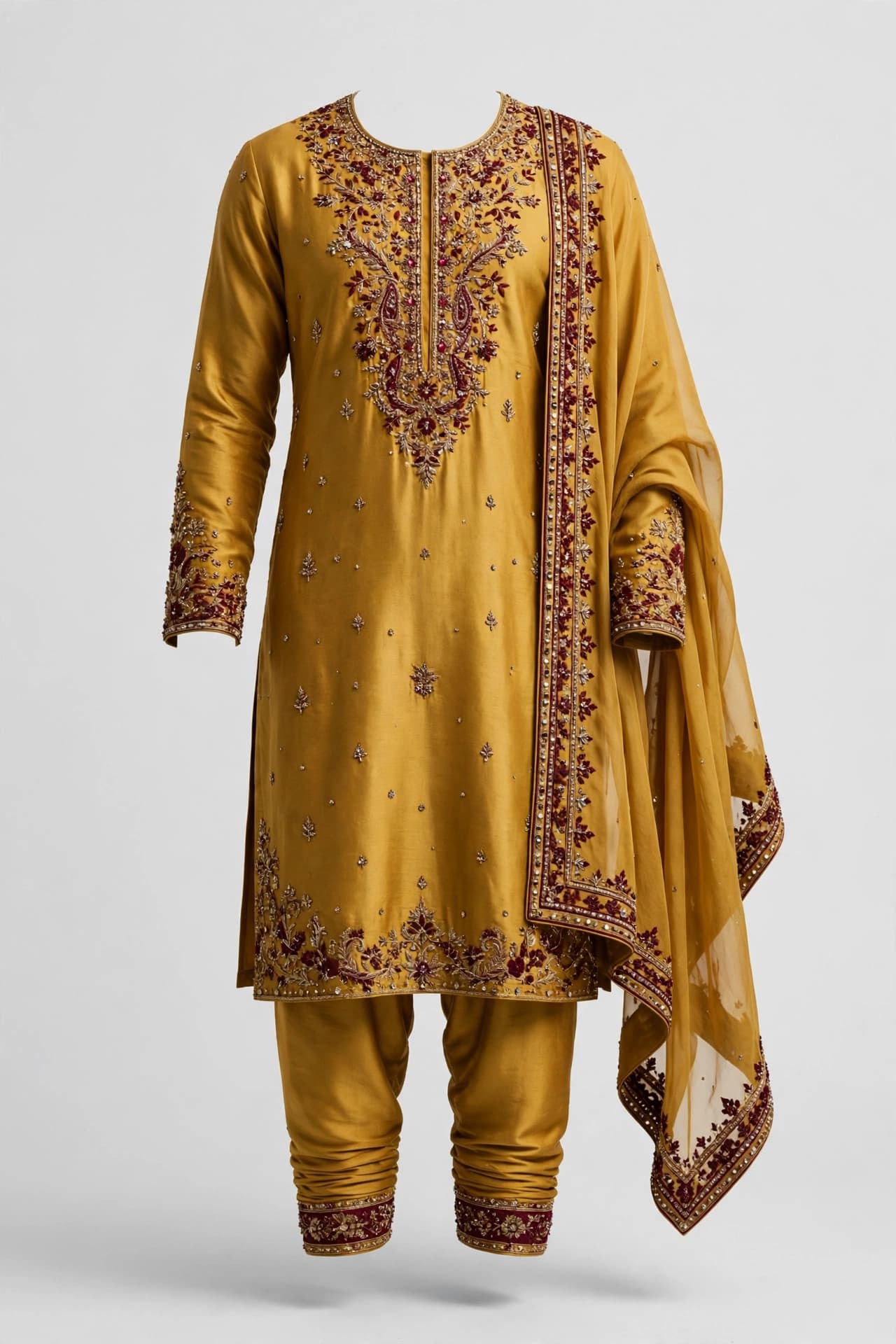 Golden Moti Garden Punjabi Suit