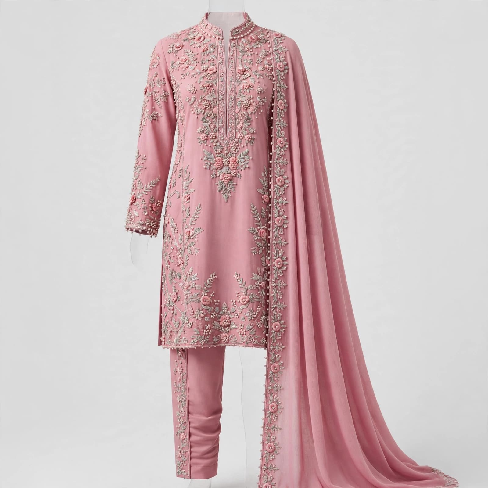 Scarlet Chikankari Charm Party Suit