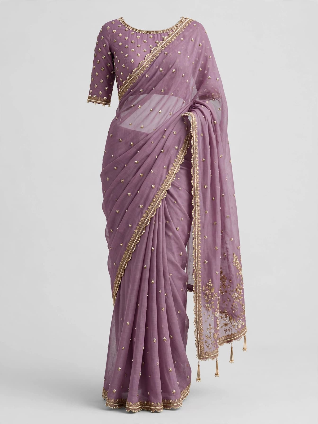 Velvet Mango Motif Saree