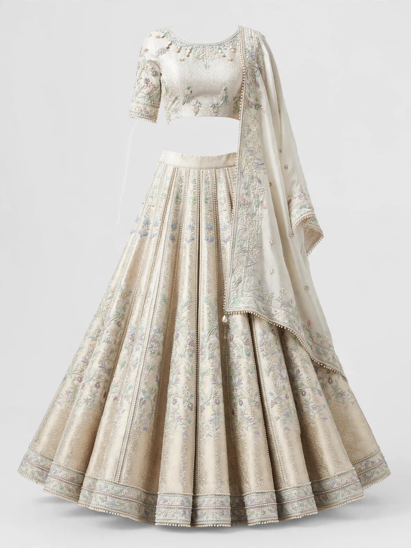 Ivory Kundan Dream Sharara Lehenga