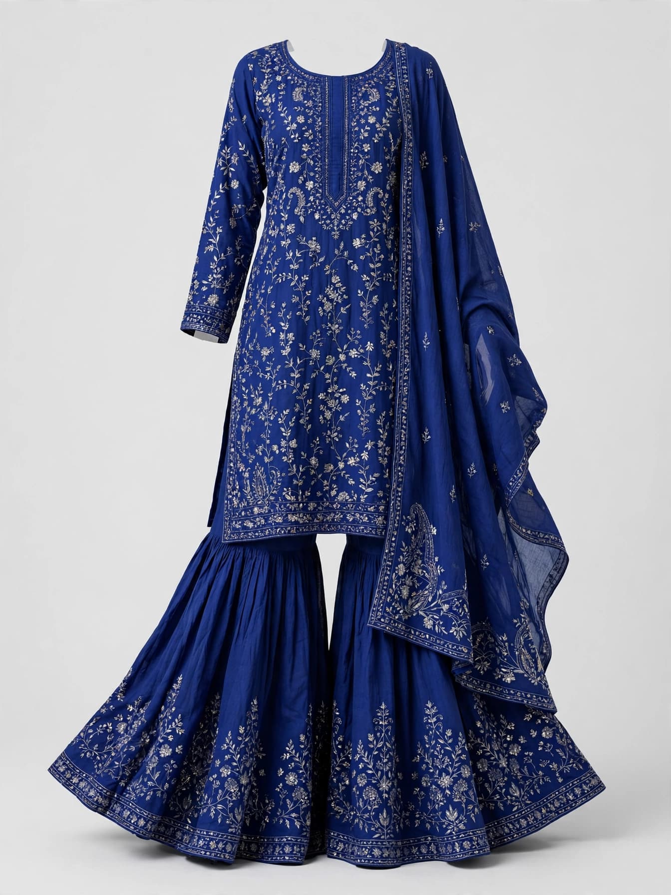 Velvet Mango Motif Sharara Suit
