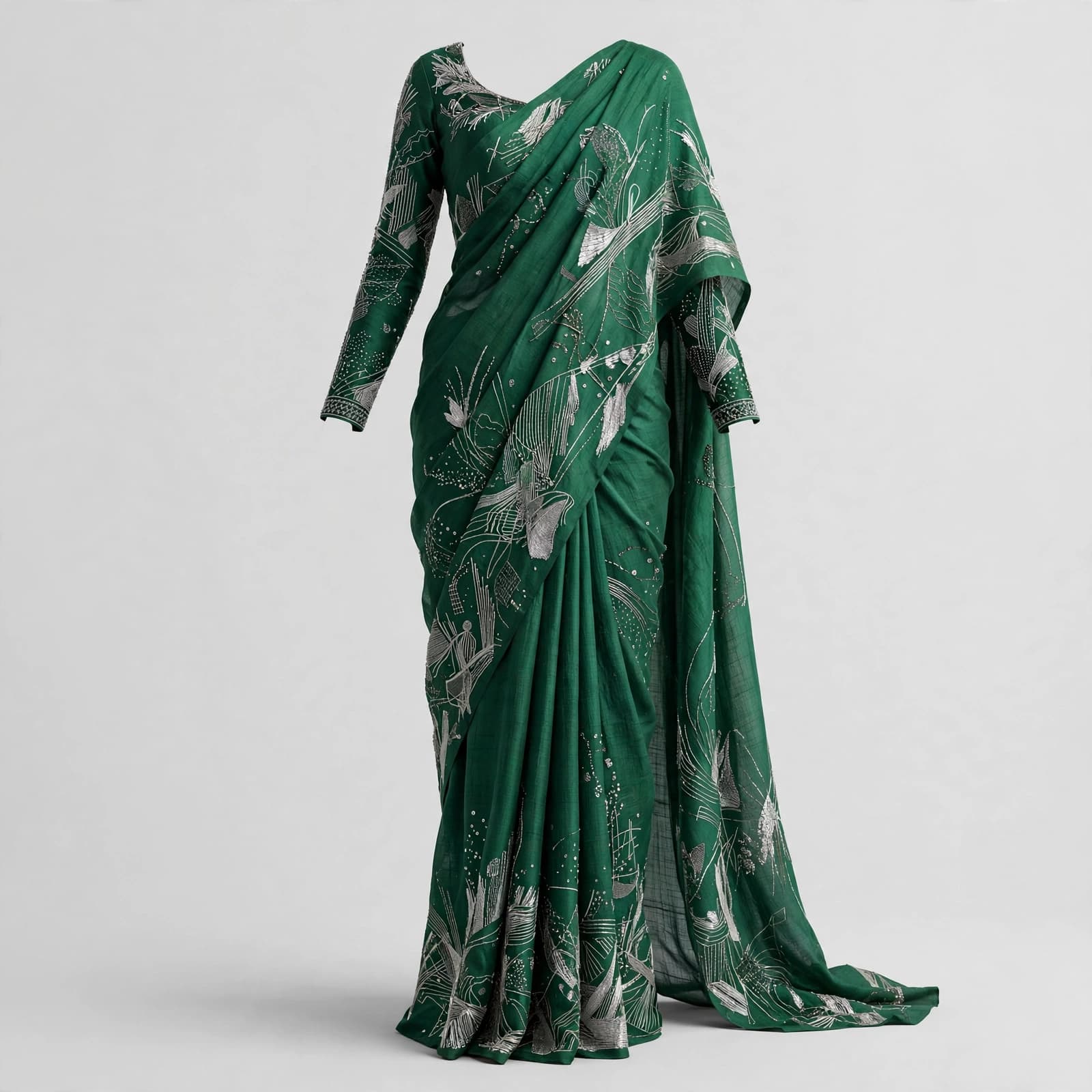 Opulent Chikankari Charm Wedding Saree