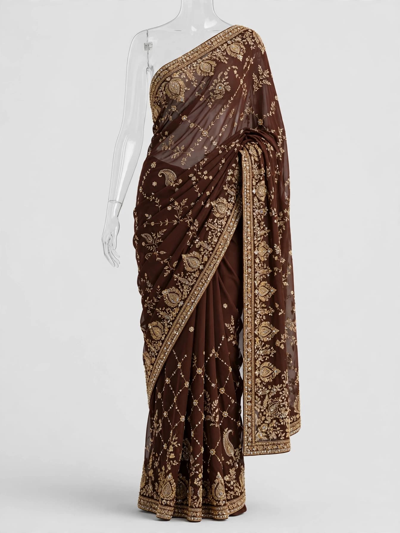 Blissful Chikankari Charm Wedding Saree